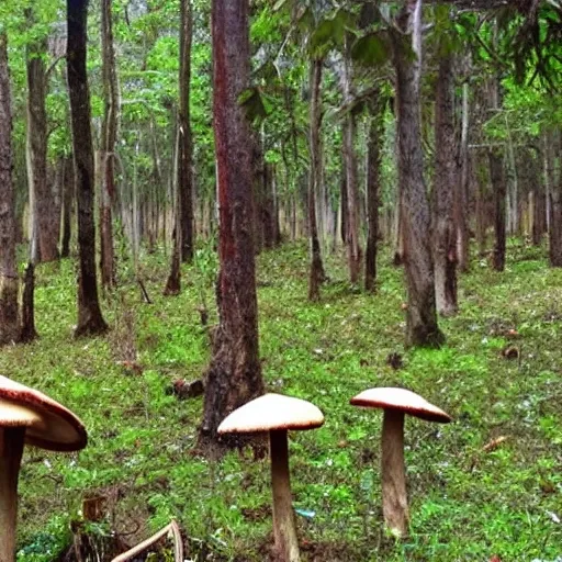 Hongos en un bosque
