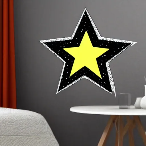  sticker Cartoon star with black 
backgruond 
