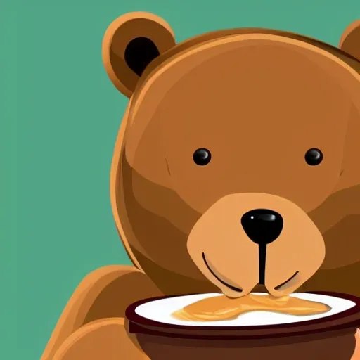 a bear eating peanut butter, Cartoon