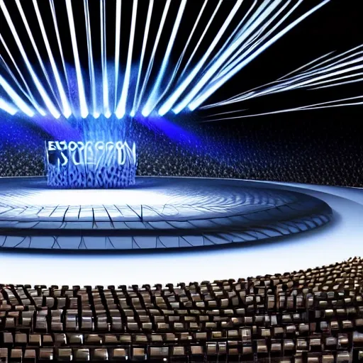 eurovision 2023 singer exhibition 4k octane render hyperrealistic 