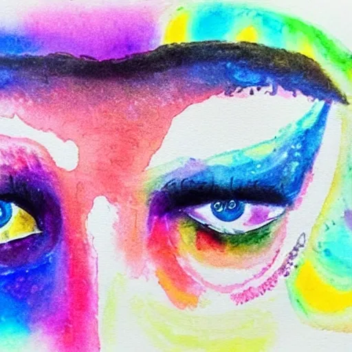 Colorful fantasy eye, Water Color