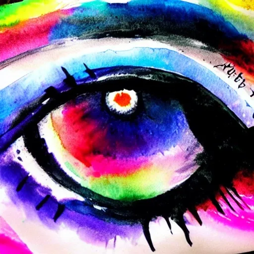 Colorful fantasy ,one, eye, Water Color