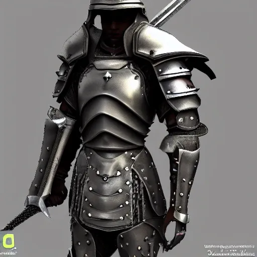 sword warrior in cyber armor, 8k hyperrealistic