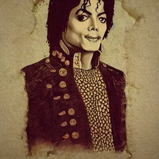 micheal jackson,in the style of Leonardo,