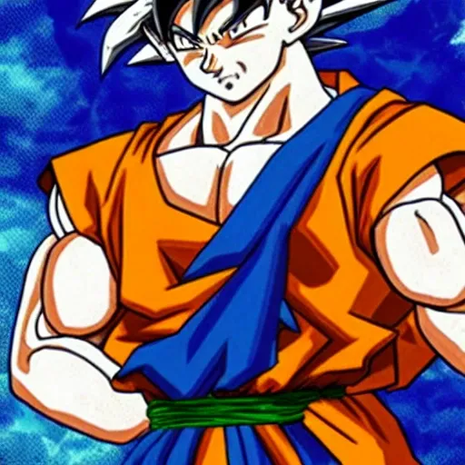 Goku, in the style of Michelangelo,