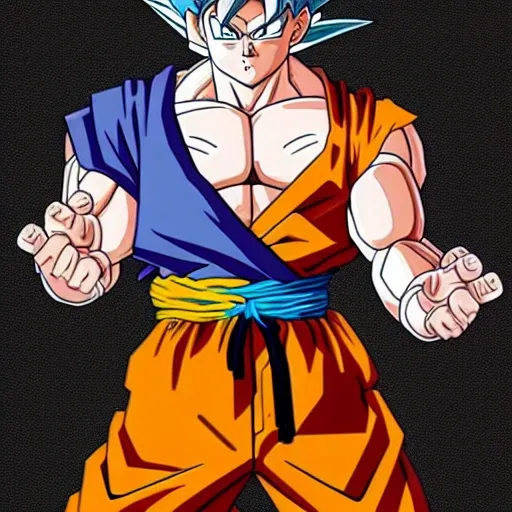 Goku, in the style of Michelangelo,