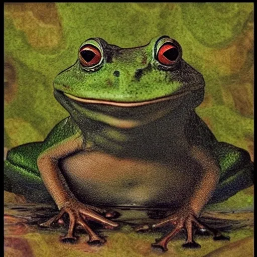 Froggy meme, in the style of Leonardo,