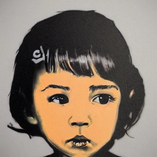 Girl, in the style of bansky