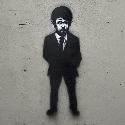 man, in the style of bansky