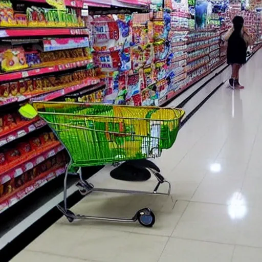 Un gato con um carrito de supermercado, Trippy