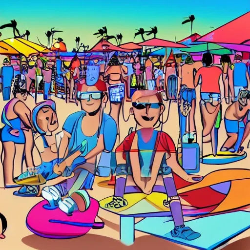 Música electronica en playa del carmen, Cartoon, 3D