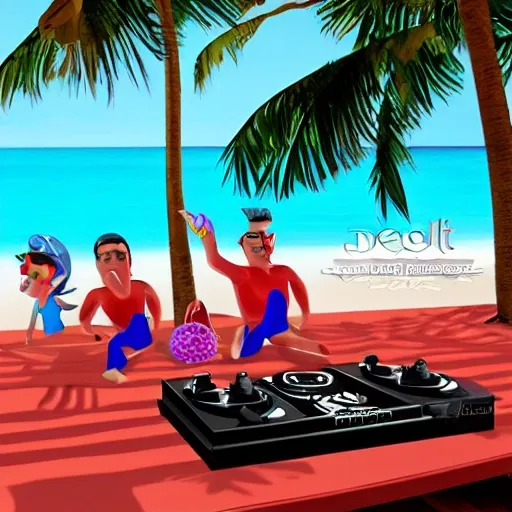 Dj en playa del carmen, Cartoon, 3D