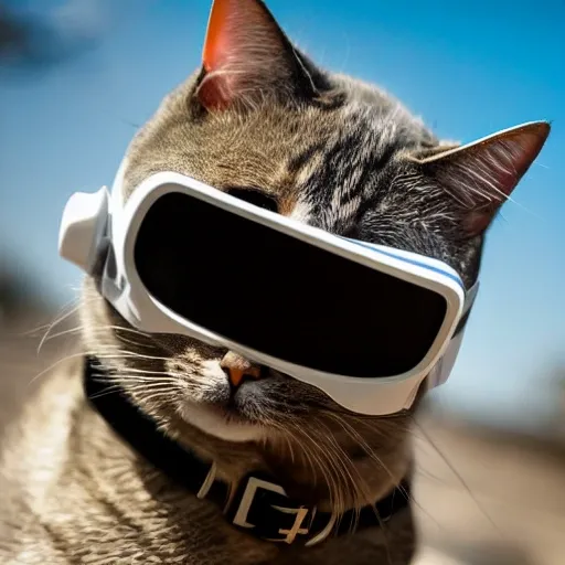 foto de gato con casco de astronauta en un paisaje lunar flotando por la falta de gravedad con bokeh, lente 35mm, f.1.1, velocidad 200, luz dorada gato color negro y gris con estilo cubista de pablo picaso

