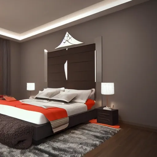 bedroom fire nation interior desing, 3D