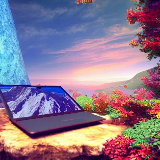 laptops, beautiful scenery, perfect picture quality, bright colors, unreal engine highly rendered, oil on canvas, trending on artstation, featured on pixiv, cinematic composition, extreme detail, metahuman creator, Size: 1920x1080