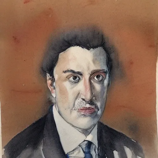 RICARDO PIGNANELLI SMATA, RETRATO, Water Color, Cartoon