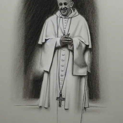 papa francisco, vaticano, Pencil Sketch