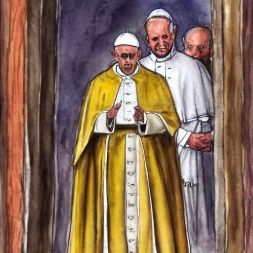 papa francisco, vaticano, Water Color