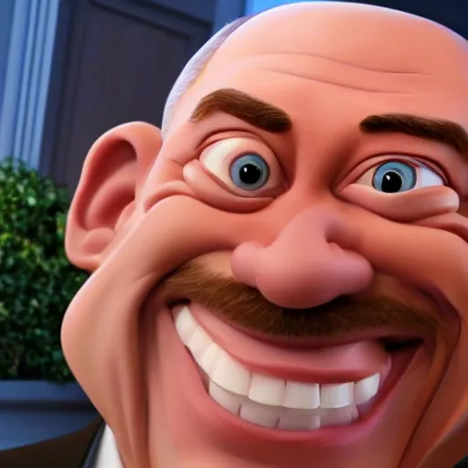 screenshot of jk simmons in a pixar movie. 3 d rendering. unreal engine. amazing likeness. very detailed. cartoon caricature.