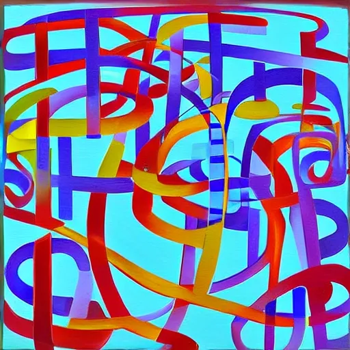 a fuzzy logic maze, art style, Oil Painting