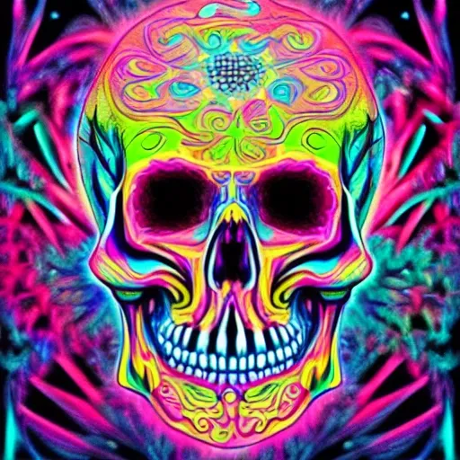 psychedelic skull
