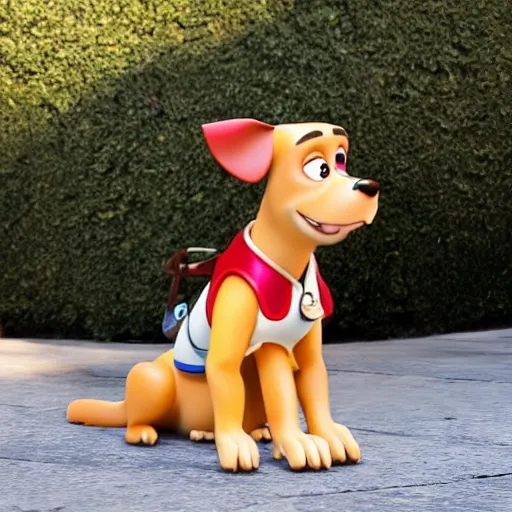 CUTE pixarstyle tracking dog full body 
 