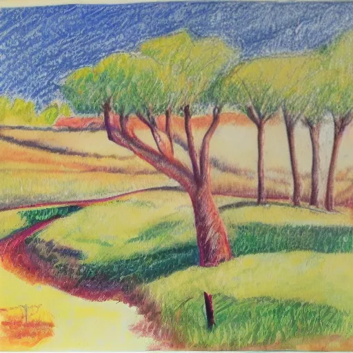dibujo de paisajes gauchos estilo molina campos


