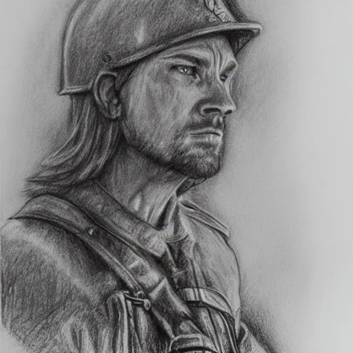 Dave, The Paladin Prophecy, Pencil Sketch, ANZAC