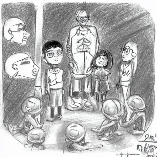 A girl of the year 3421, giving instructions to his Troops of The Dandelion, Pencil Sketch, Cartoon, 3D, Cartoon, Cartoon, Cartoon, Cartoon, Cartoon, Cartoon, Cartoon
