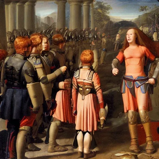 A girl of the year 3421, giving instructions to his Troops of The Davhraris, the future, imagination,3D