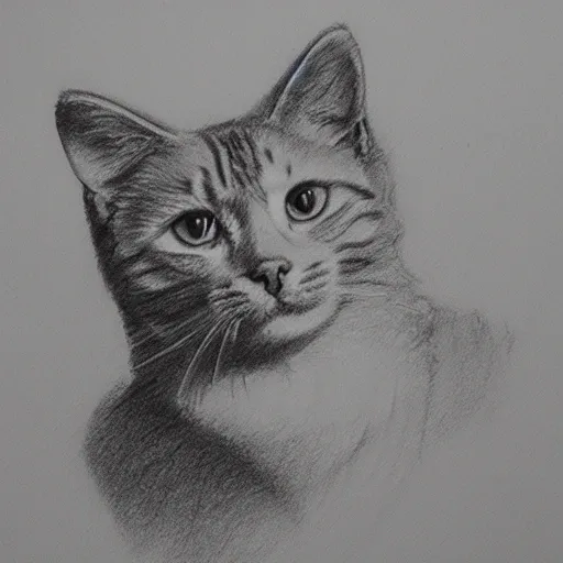 A cat , Pencil Sketch