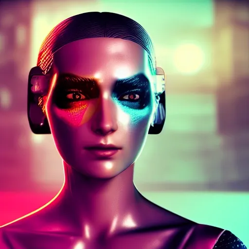 side close up portrait of 1 cyberpunk girl, detailed face, spotlight, cyberpunk city, wired, multicolored, vibrant high contrast, hyperrealistic, photografic, 8k, epic ambient light, octane render