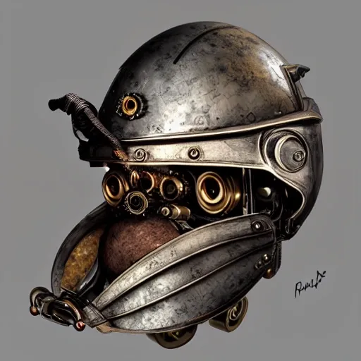 steampunk helmet fantasy art mask robot ninja stylized digital illustration sharp focus, elegant intricate digital painting artstation concept art global illumination ray tracing advanced technology chaykin howard and campionpascale and cooke darwyn and davis jack ,3D