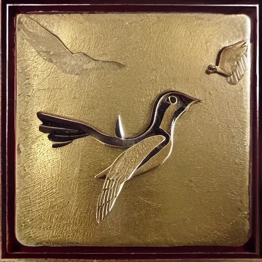 Bird, gold, metal, medieval 
