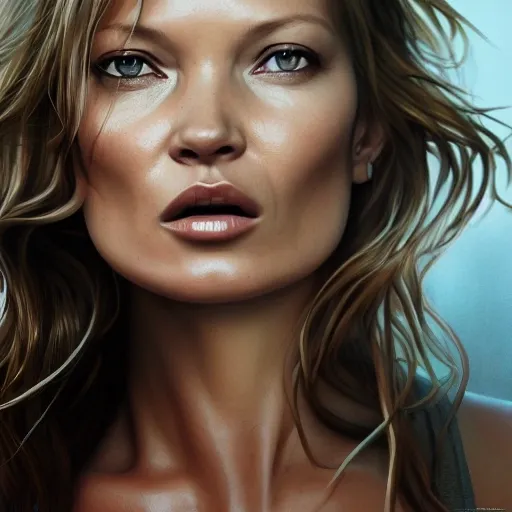 Kate Moss, wide angle, super highly detailed, professional digital painting, artstation, concept art, smooth, sharp focus, no blur, no dof, extreme illustration, Unreal Engine 5, Photorealism, HD quality, 8k resolution, cinema 4d, 3D, beautiful, cinematic, art by artgerm and greg rutkowski