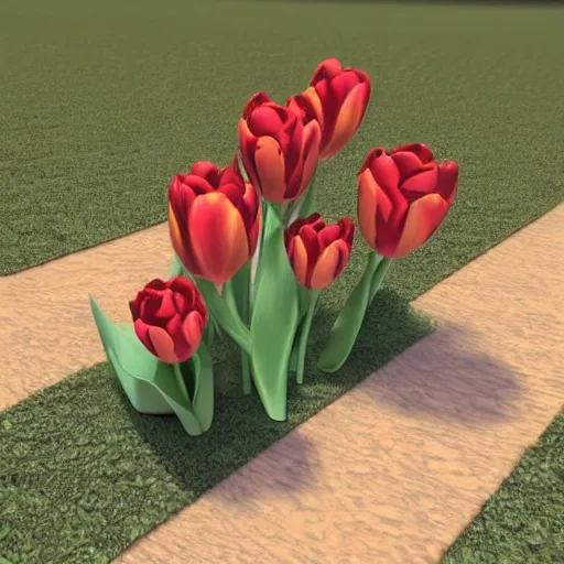 tulipan, 3D