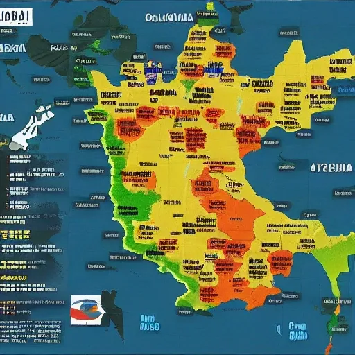 el conflicto armado colombiano representado en un mapa de Colombia 

, Trippy