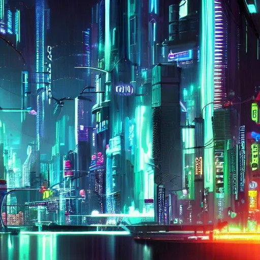 Cyberpunk city wall paper