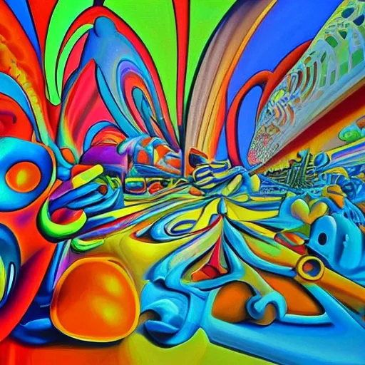 , Oil Painting, Cartoon, Trippy, Cartoon, 3D