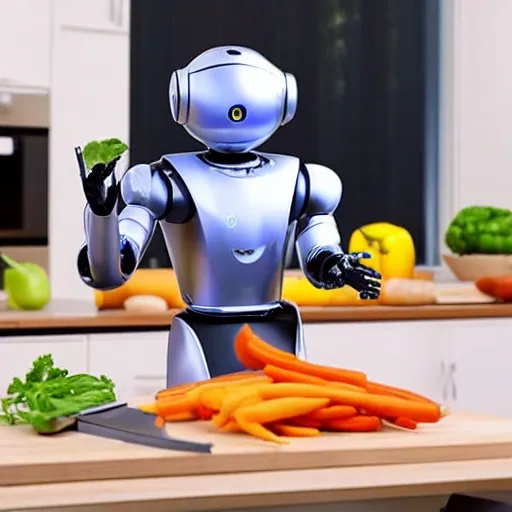 Humanoid robot 
home furnishing
cooking
cutting vegetable with a kitchen knife