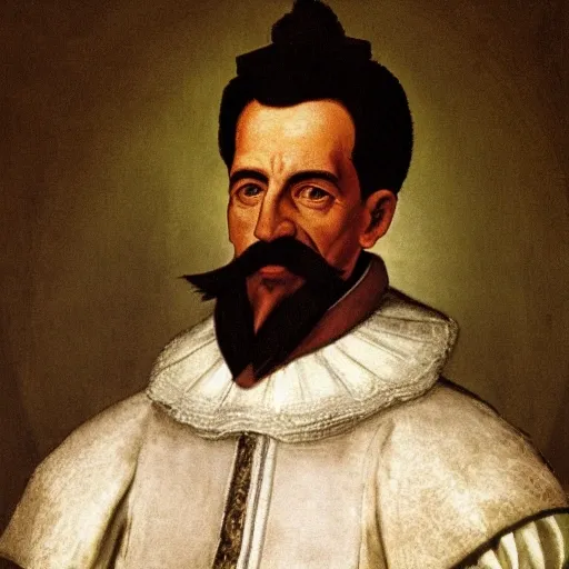 a portrait of Miguel de Cervantes. The great Spanish writer
