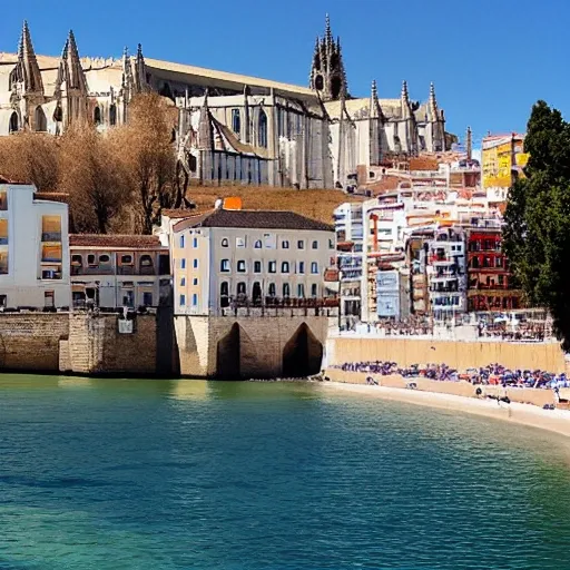 dia de playa junto la catedral de Burgos (españa)