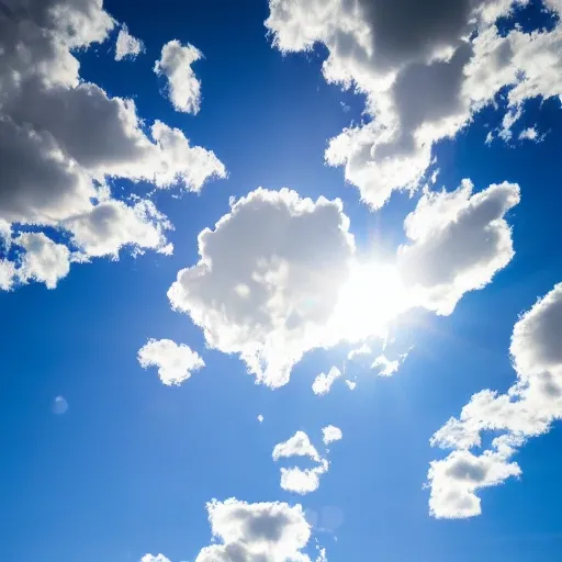 skyblue sky, bud clouds, Trippy, 85mm photo, 4k