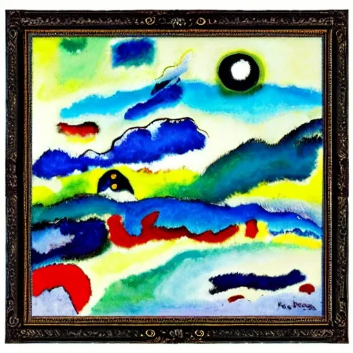 kandinsky painting with a cloudy sky, 3000x3000