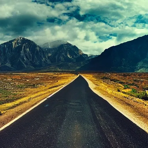 a road between mountains where the end is the start