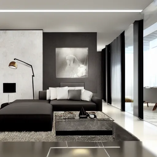 Modern Interior design with platinum