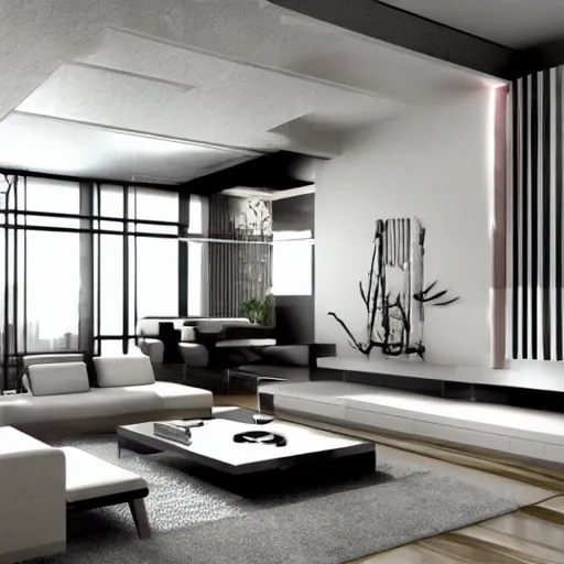 Modern Interior design with abstract details