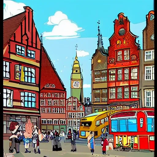 City’s Gdańsk and London,, Cartoon