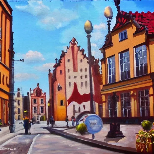 City Gdańsk, Oil Painting