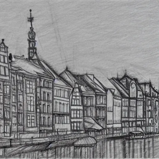 City Gdańsk, Pencil Sketch